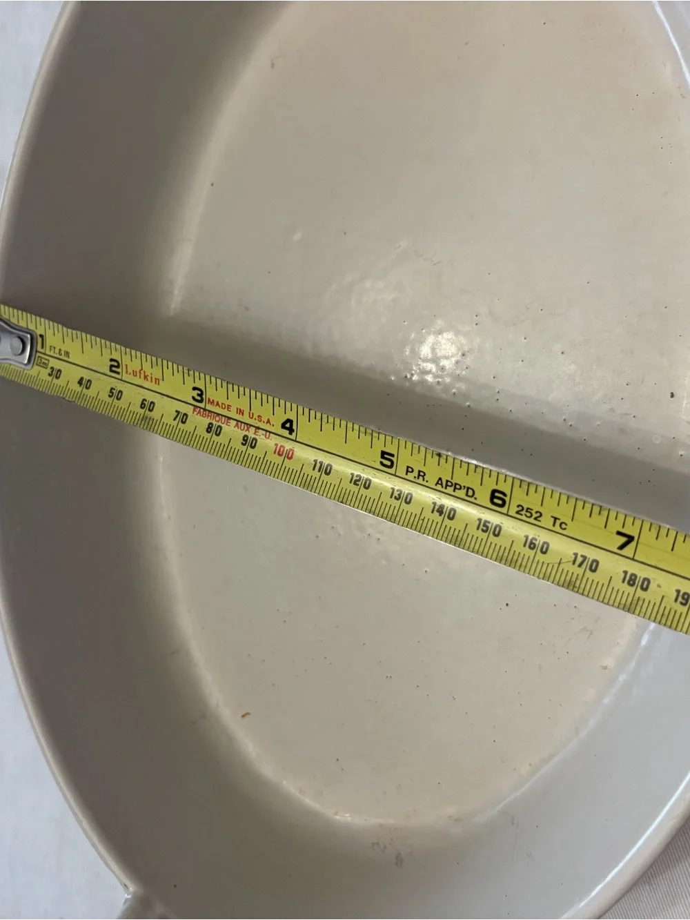 Vintage Le Creuset Yellow Oval Ceramic Baker with Cream Interior